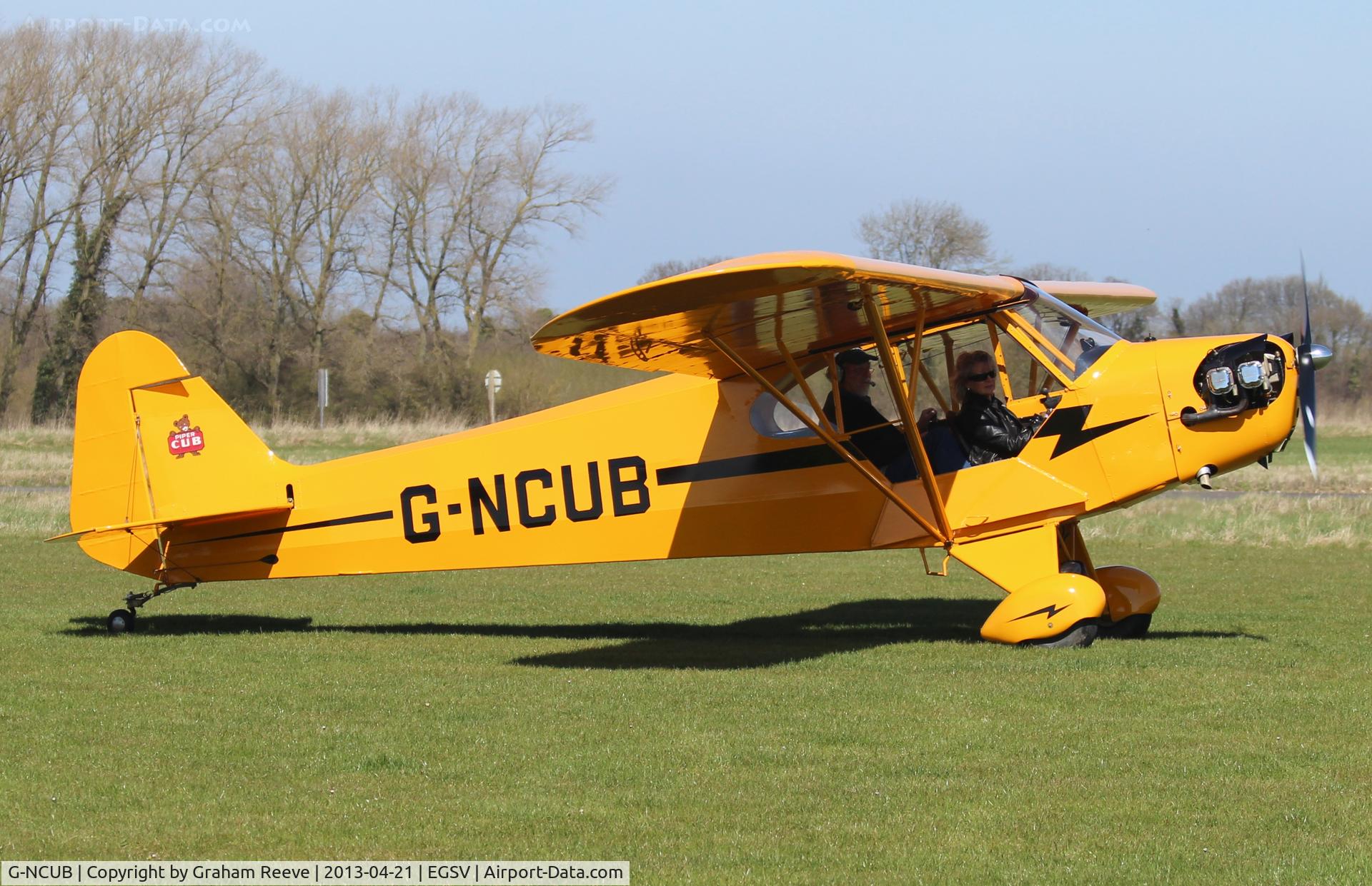 G-NCUB, 1944 Piper L-4H Grasshopper (J3C-65D) C/N 11599, Just landed.