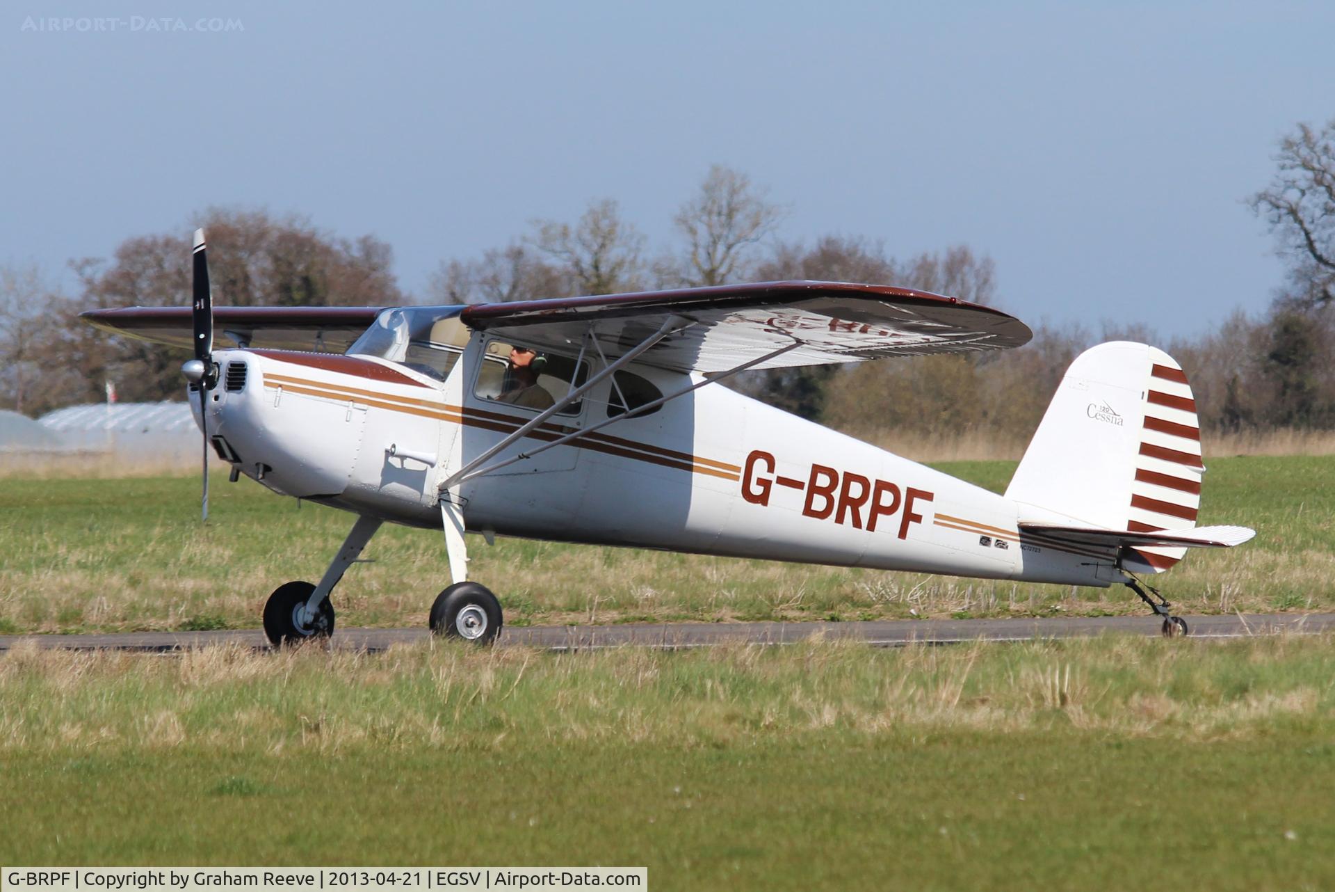 G-BRPF, 1946 Cessna 120 C/N 9902, Just landed.