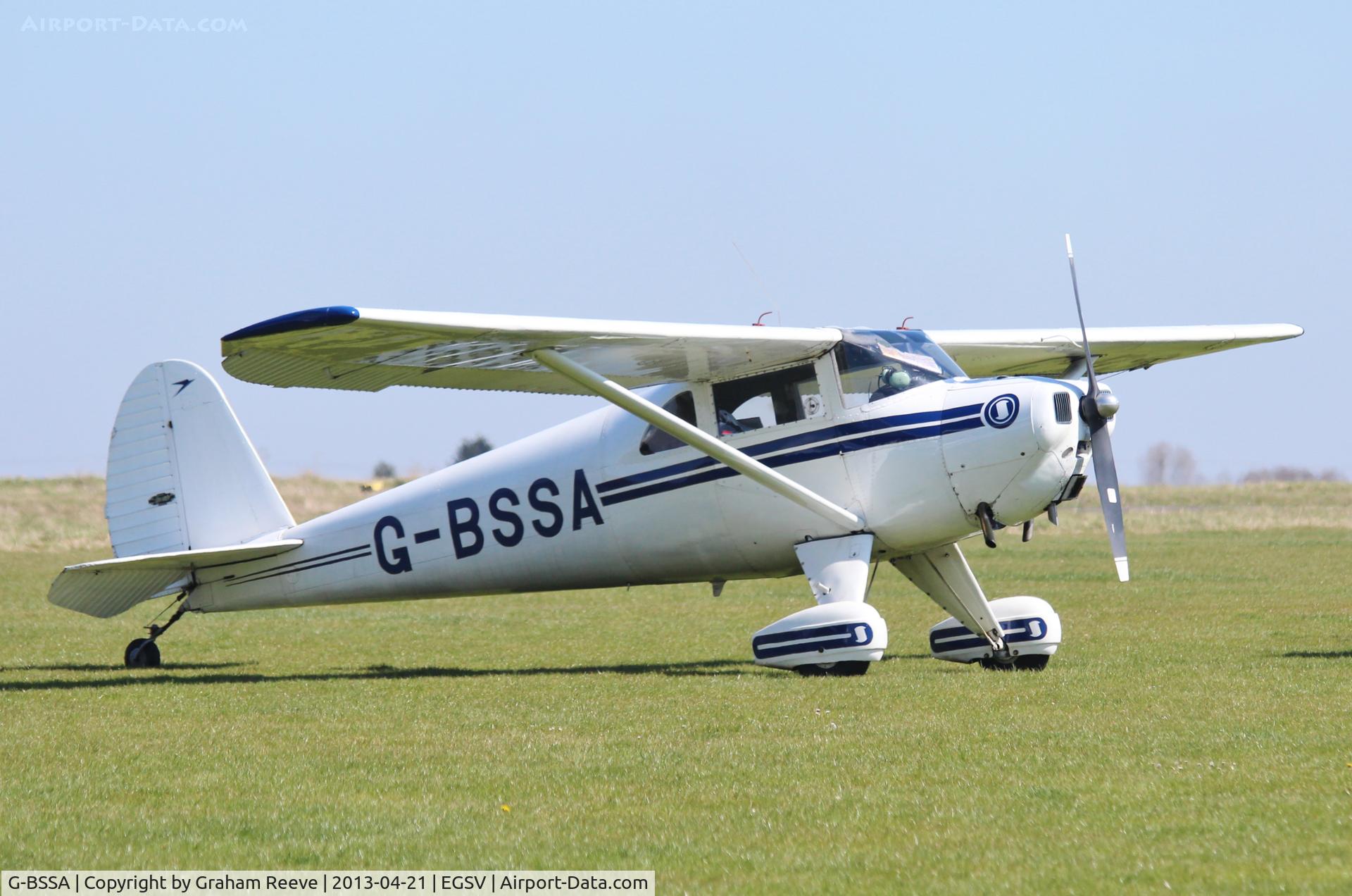 G-BSSA, 1946 Luscombe 8E Silvaire Silvaire C/N 4176, Parked at Old Buckenham.