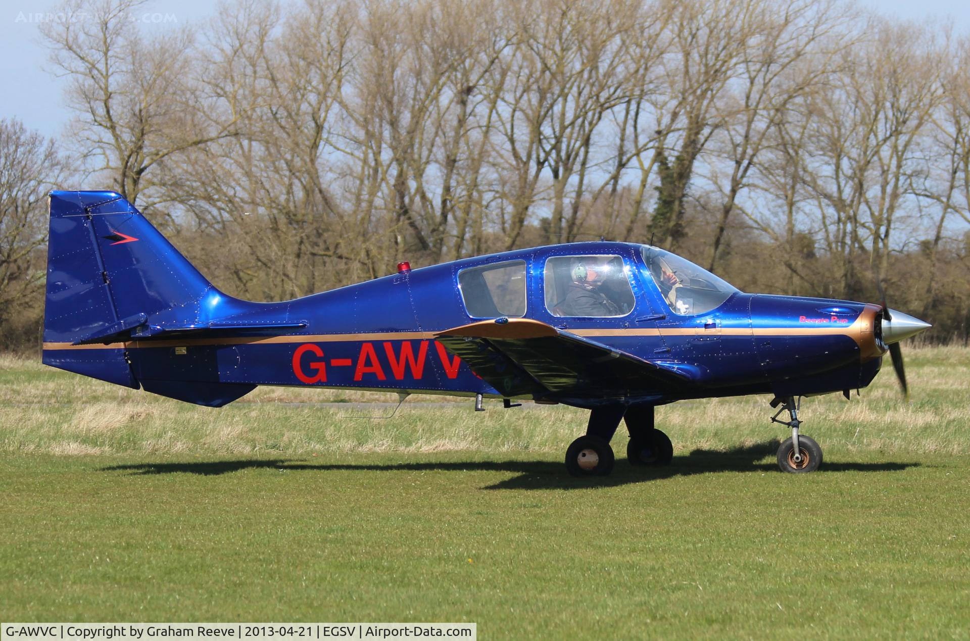 G-AWVC, 1967 Beagle B-121 Pup Series 1 (Pup 100) C/N B121-026, Just landed.