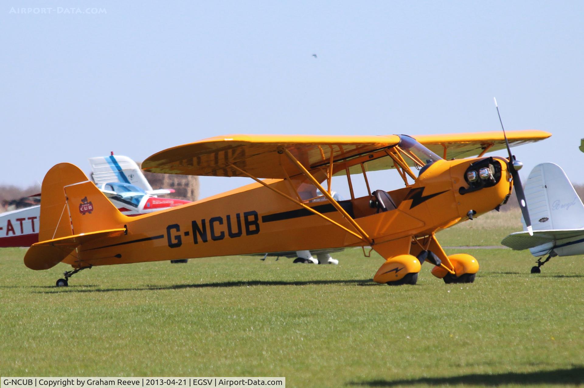 G-NCUB, 1944 Piper L-4H Grasshopper (J3C-65D) C/N 11599, Parked at Old Buckenham.