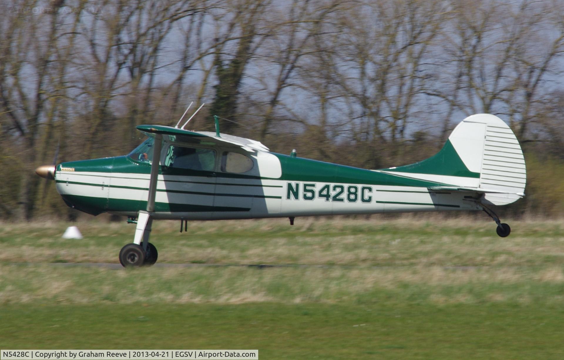 N5428C, 1950 Cessna 170 C/N 19462, Just becoming airbourne.