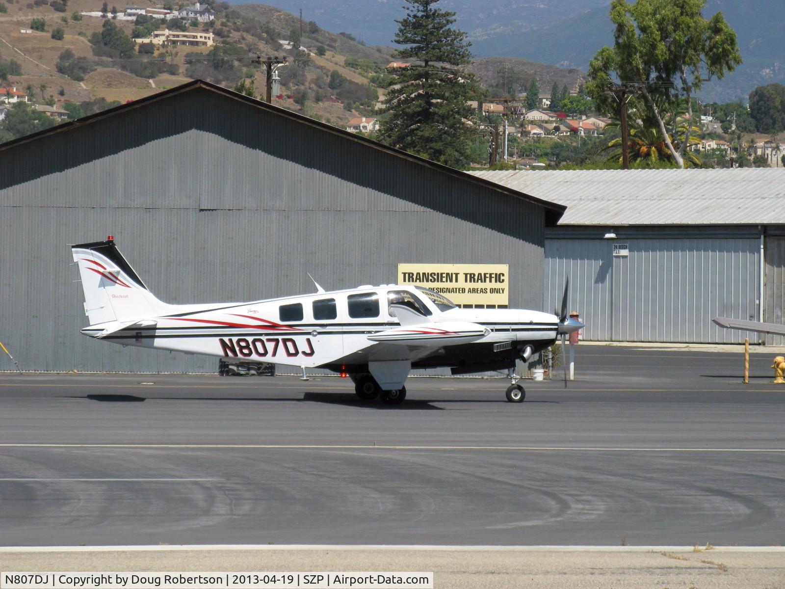 N807DJ, 2001 Raytheon Aircraft Company A36 Bonanza C/N E-3371, 2001 Raytheon Beech A36 BONANZA, Continental IO0-550-B 300 Hp, taxi to 22