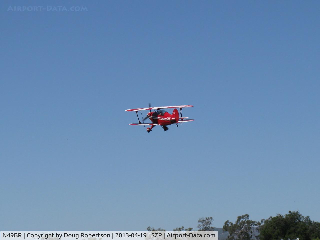 N49BR, Pitts S-2A Special C/N 2212, 1980 Aerotek PITTS S-2A, Lycoming AEIO-540 260 Hp, full inverted systems, takeoff climb Rwy 22