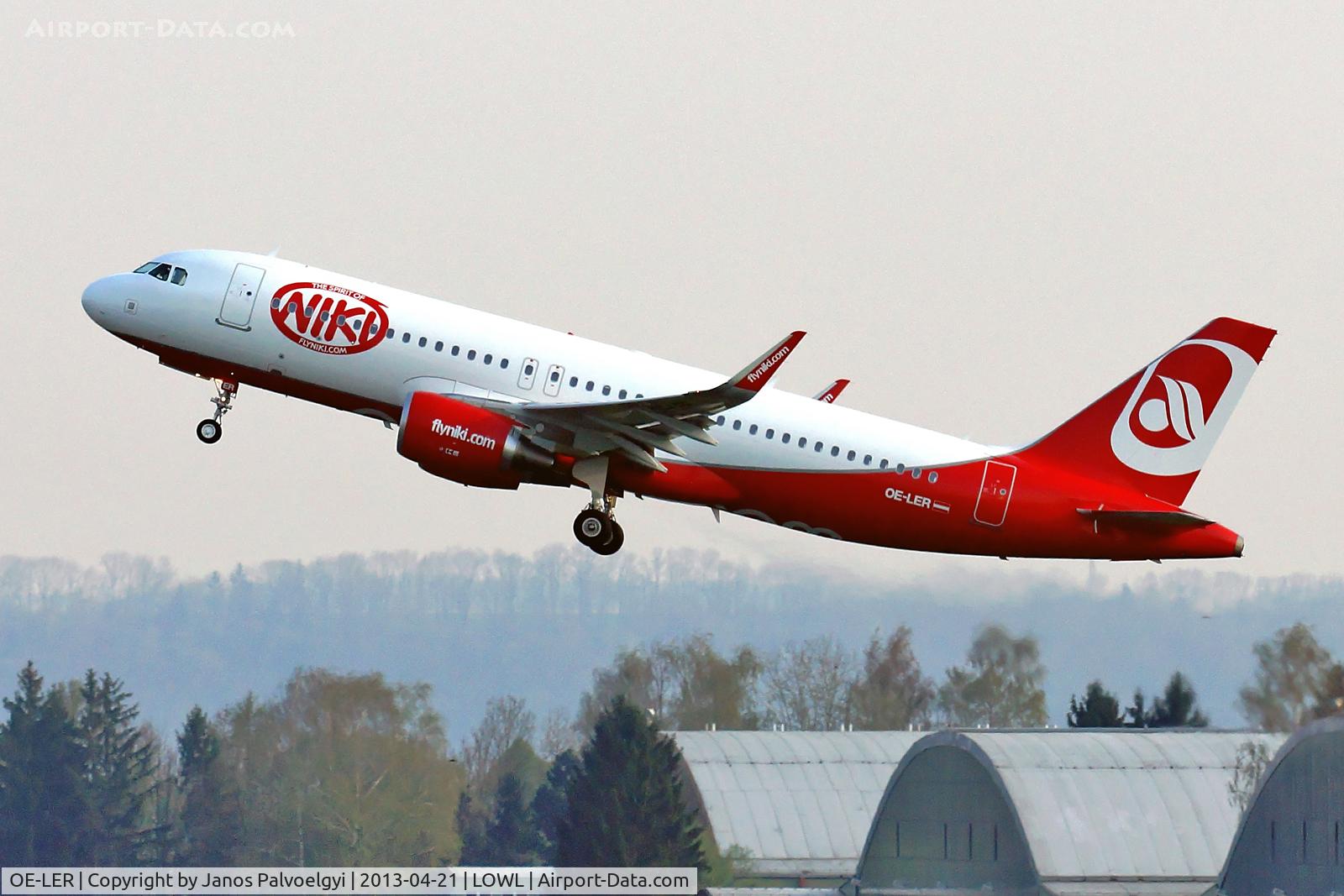 OE-LER, 2013 Airbus A320-214 C/N 5522, Niki (AirBerlin) Airbus A320-214 sharklets take off in LOWL/LNZ