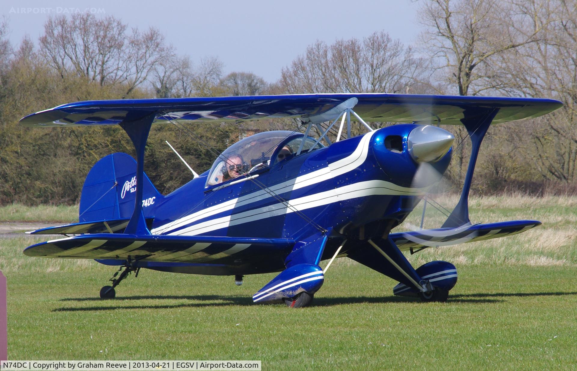 N74DC, 1980 Aerotek Pitts S-2A Special C/N 2228, Just landed.
