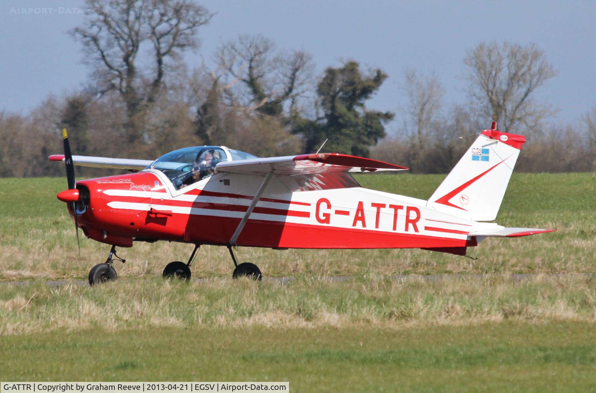 G-ATTR, 1966 Bolkow Bo-208C Junior C/N 612, Just landed.