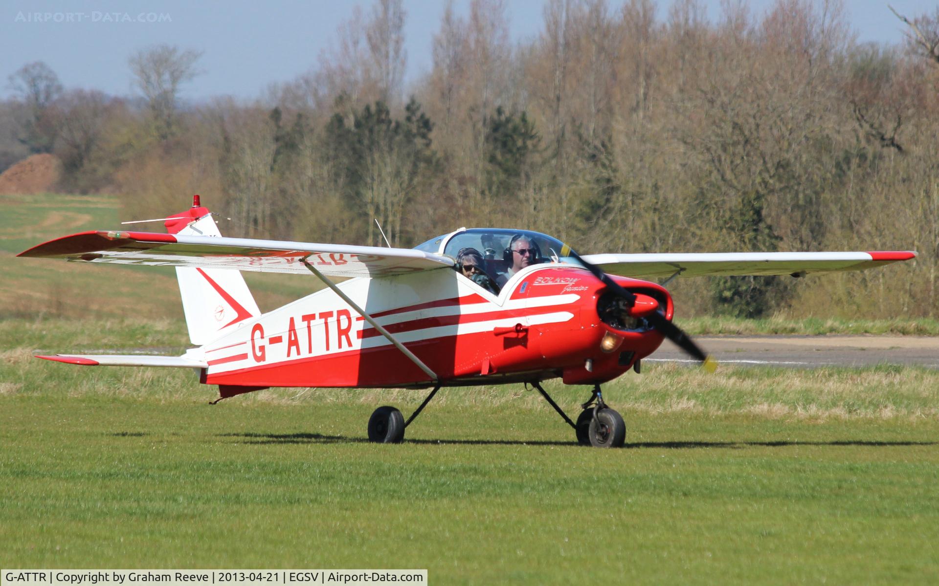 G-ATTR, 1966 Bolkow Bo-208C Junior C/N 612, Just landed.