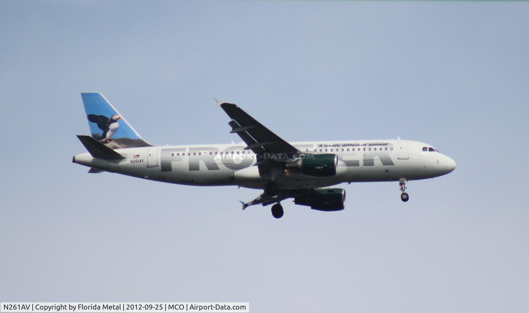 N261AV, 2001 Airbus A320-214 C/N 1615, Frontier Airlines Puffin tail A320 - former Avianca/USA 3000.  It was recently re-registered N218FR