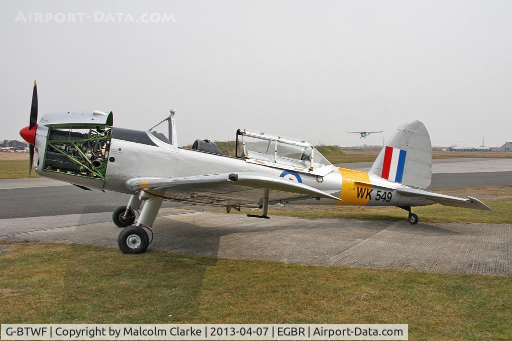 G-BTWF, 1951 De Havilland DHC-1 Chipmunk T.10 C/N C1/0564, De Havilland DHC-1 Chipmunk 22 at The Real Aeroplane Club's Spring Fly-In, Breighton Airfield, April 2013.