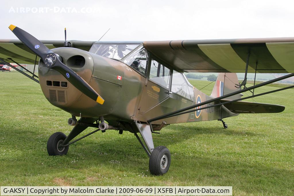G-AKSY, 1944 Taylorcraft J Auster 5 C/N 1567, Taylorcraft J Auster 5 at Fishburn Airfield, June 2009.