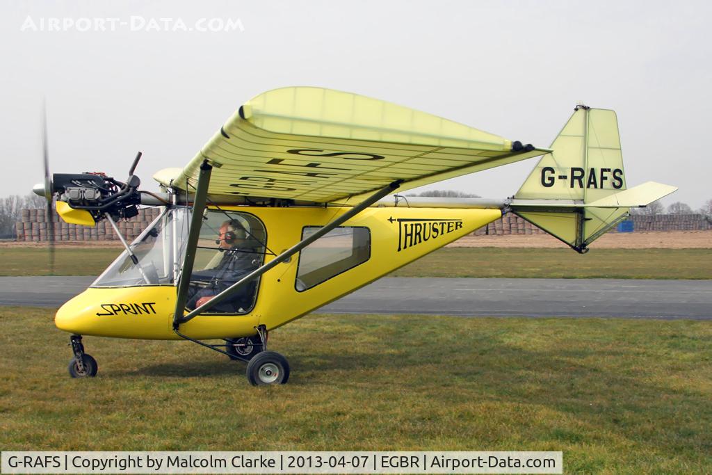 G-RAFS, 2004 Thruster T600N 450 C/N 0041-T600N-097, Thruster T-600N 450 at The Real Aeroplane Club's Spring Fly-In, Breighton Airfield, April 2013.