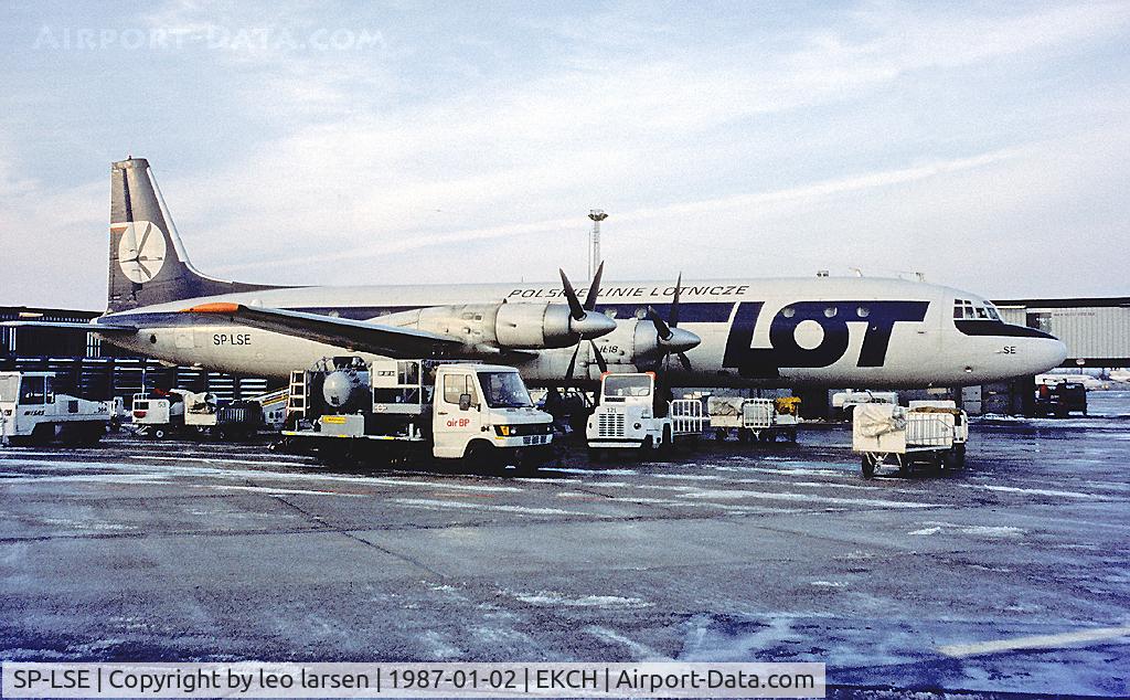 SP-LSE, 1961 Ilyushin IL-18V C/N 180002504, Copenhagen Kastrup 2.1.87