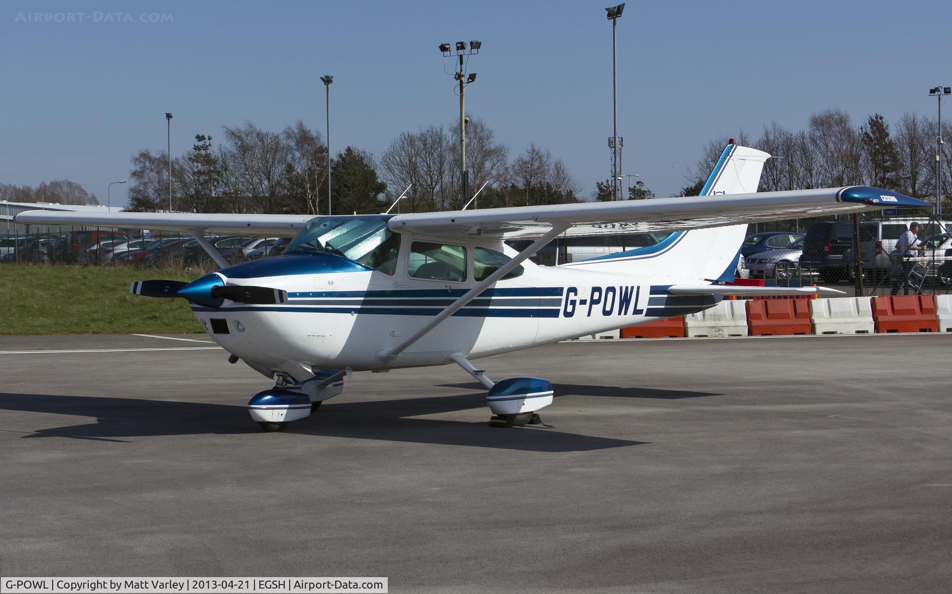 G-POWL, 1982 Cessna 182R Skylane C/N 182-67813, Sat on stand at SaxonAir.