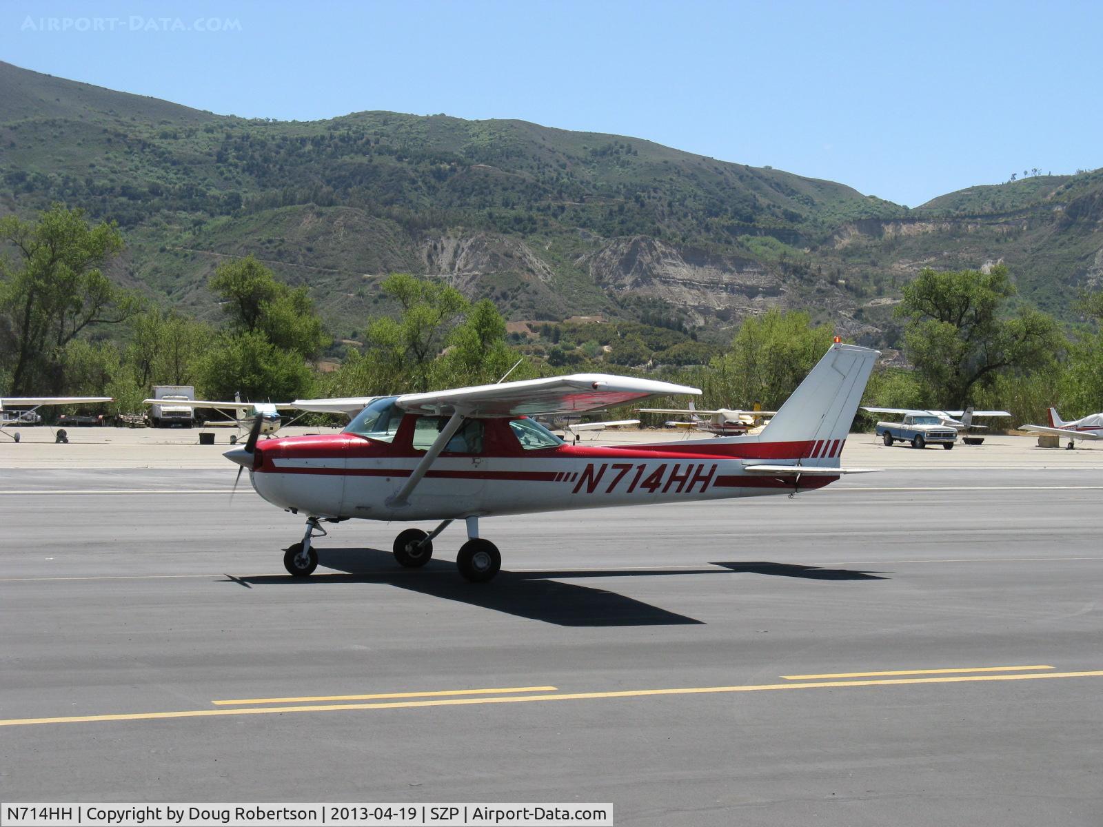 N714HH, 1977 Cessna 150M C/N 15079185, 1977 Cessna 150M, Continental O-200 100 Hp, taxi back