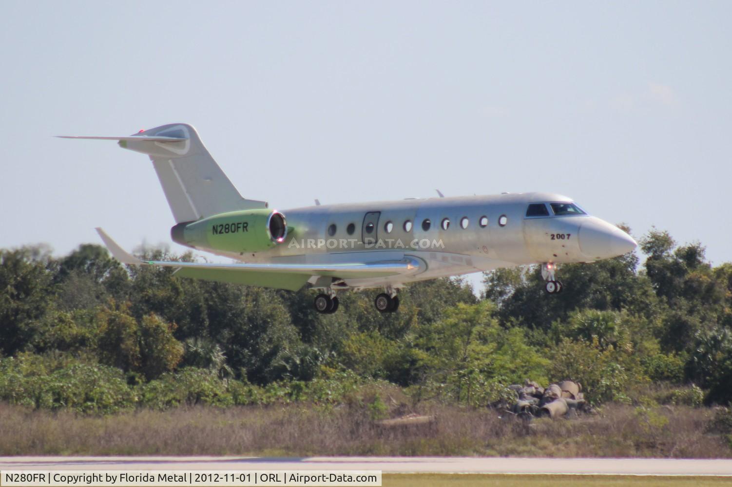 N280FR, 2012 Israel Aircraft Industries Gulfstream G280 C/N 2007, Unpainted new G280 returning from time trials