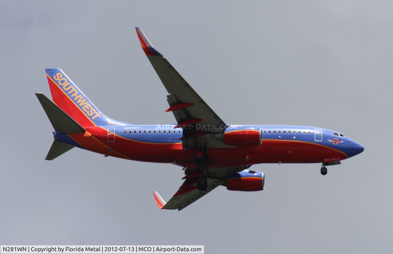 N281WN, 2007 Boeing 737-7H4 C/N 36528, Southwest 737