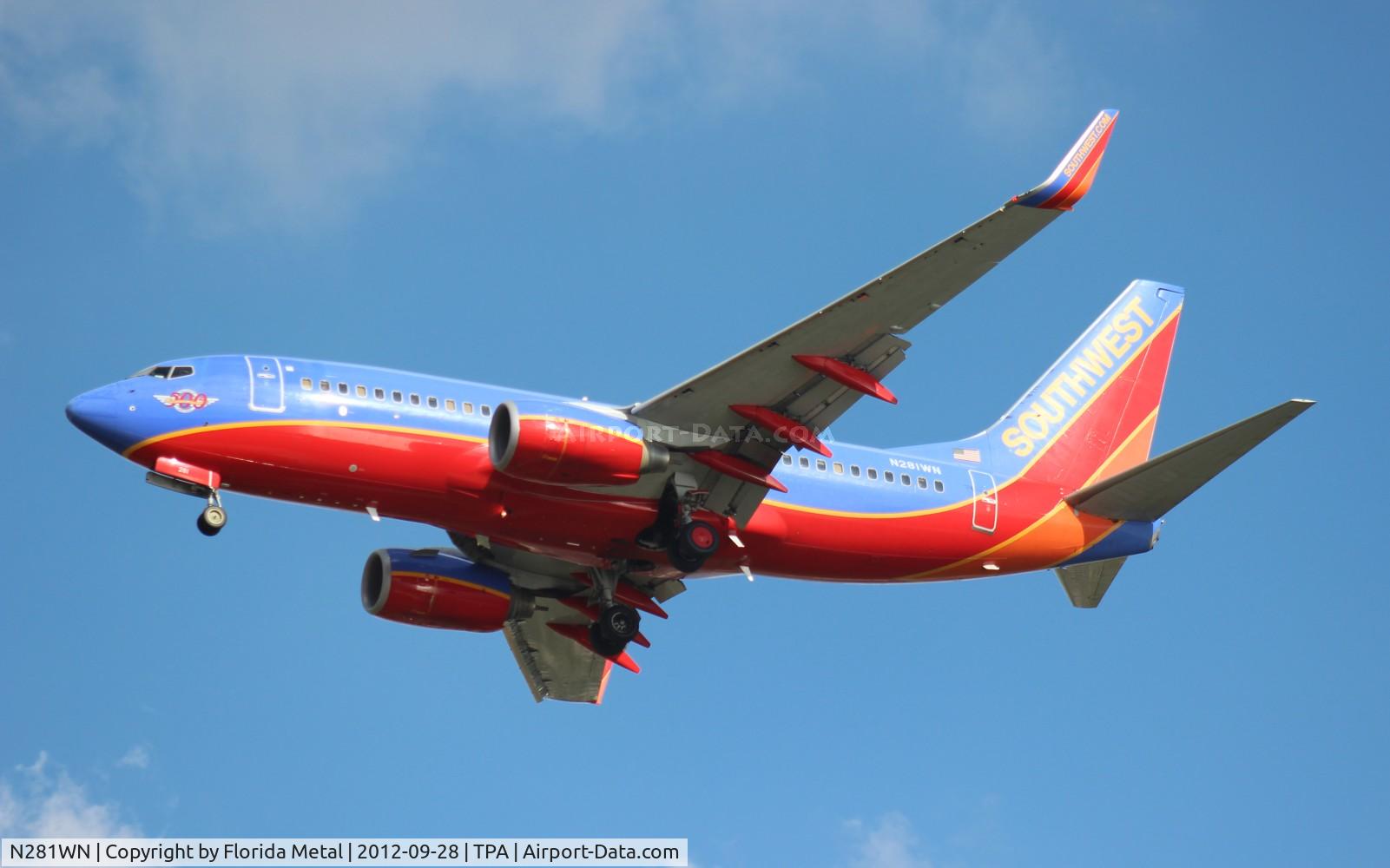 N281WN, 2007 Boeing 737-7H4 C/N 36528, Southwest 737