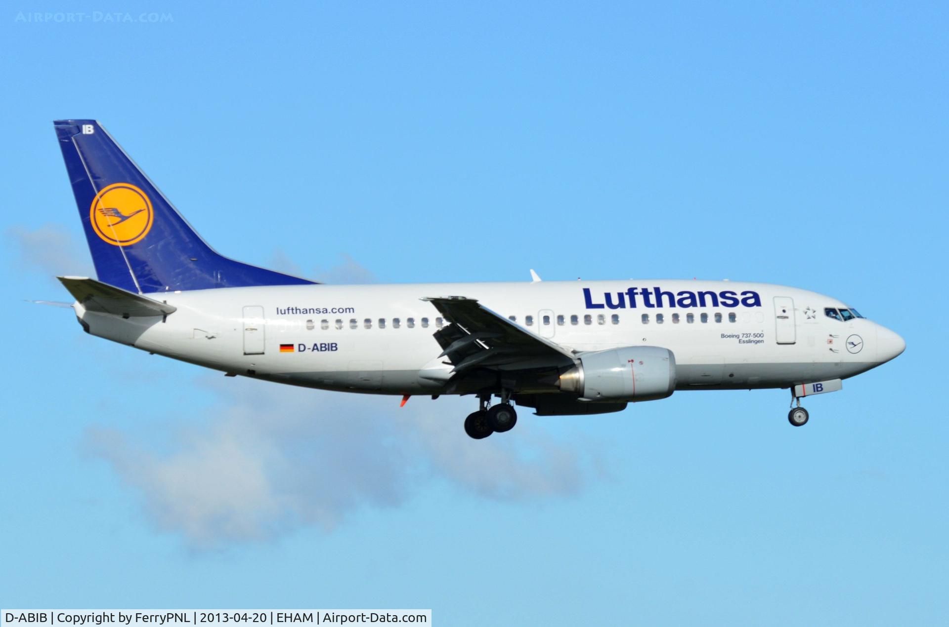 D-ABIB, 1990 Boeing 737-530 C/N 24816, Lufthansa B735 landing in AMS