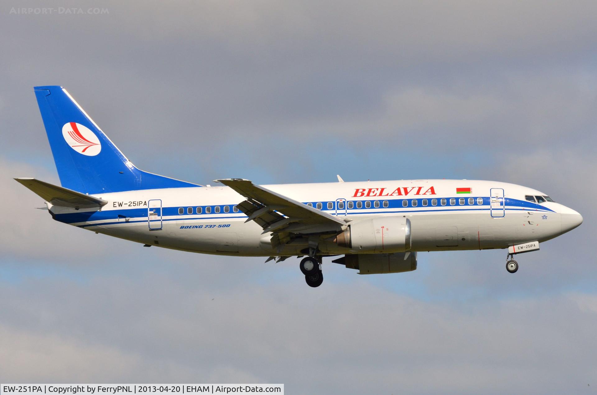 EW-251PA, 1997 Boeing 737-5Q8 C/N 27634/2889, Belavia B735 landing in AMS