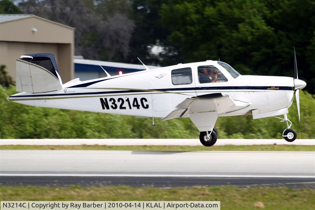 N3214C, 1954 Beech E35 C/N D-3878, Beech E35 Bonanza [D-3878] Lakeland-Linder~N 14/04/2010. About to touch down.