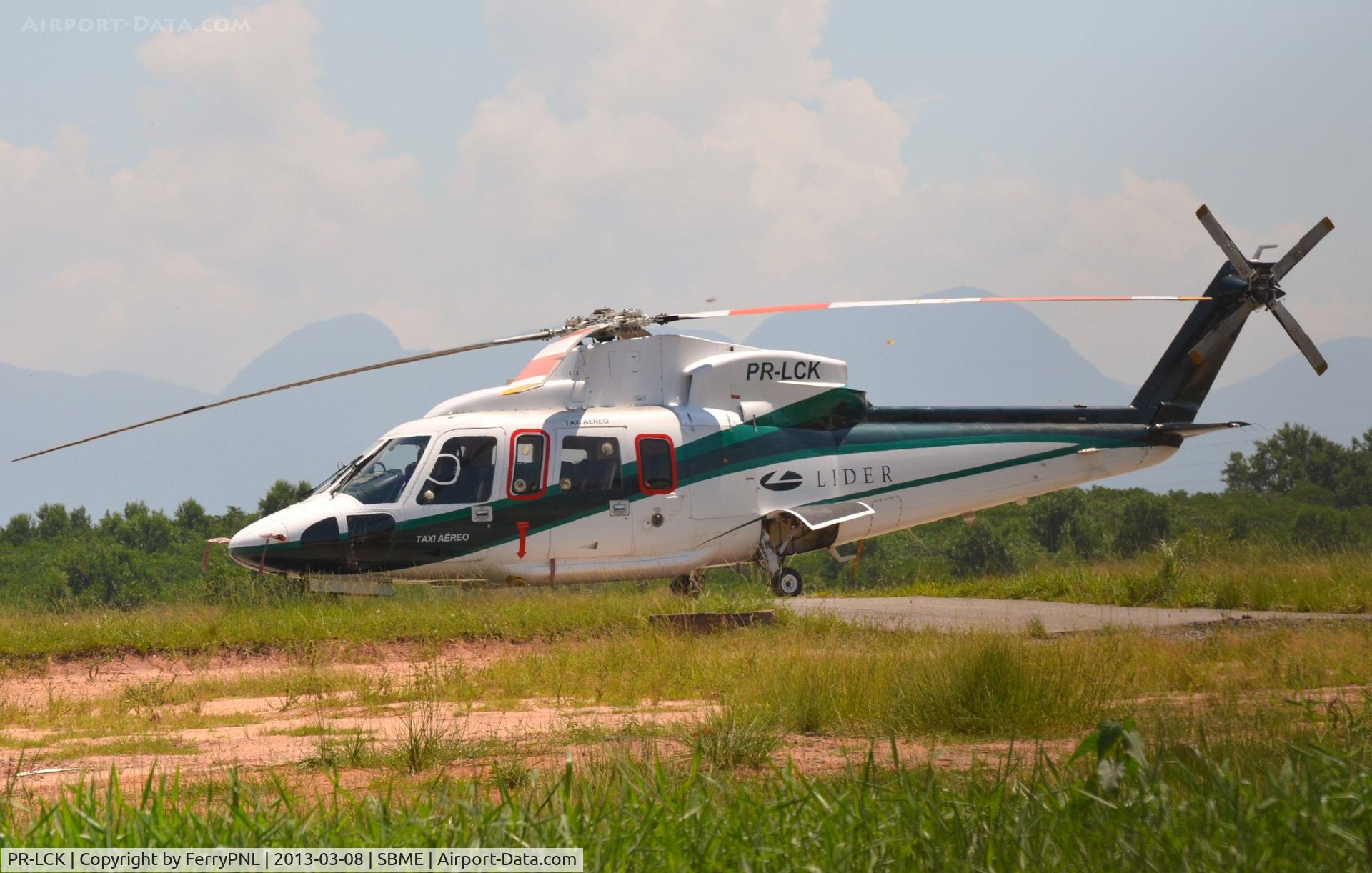PR-LCK, 2004 Sikorsky S-76C C/N 760573, Lider S76 parked at the end of the apron in Macae, RJ