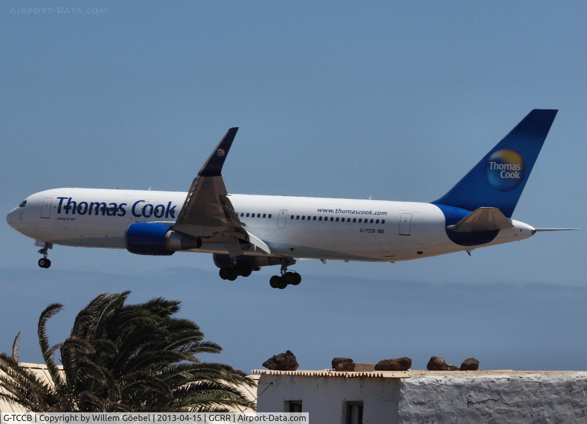 G-TCCB, 1997 Boeing 767-31K C/N 28865, Landing on Airport of Lanzarote