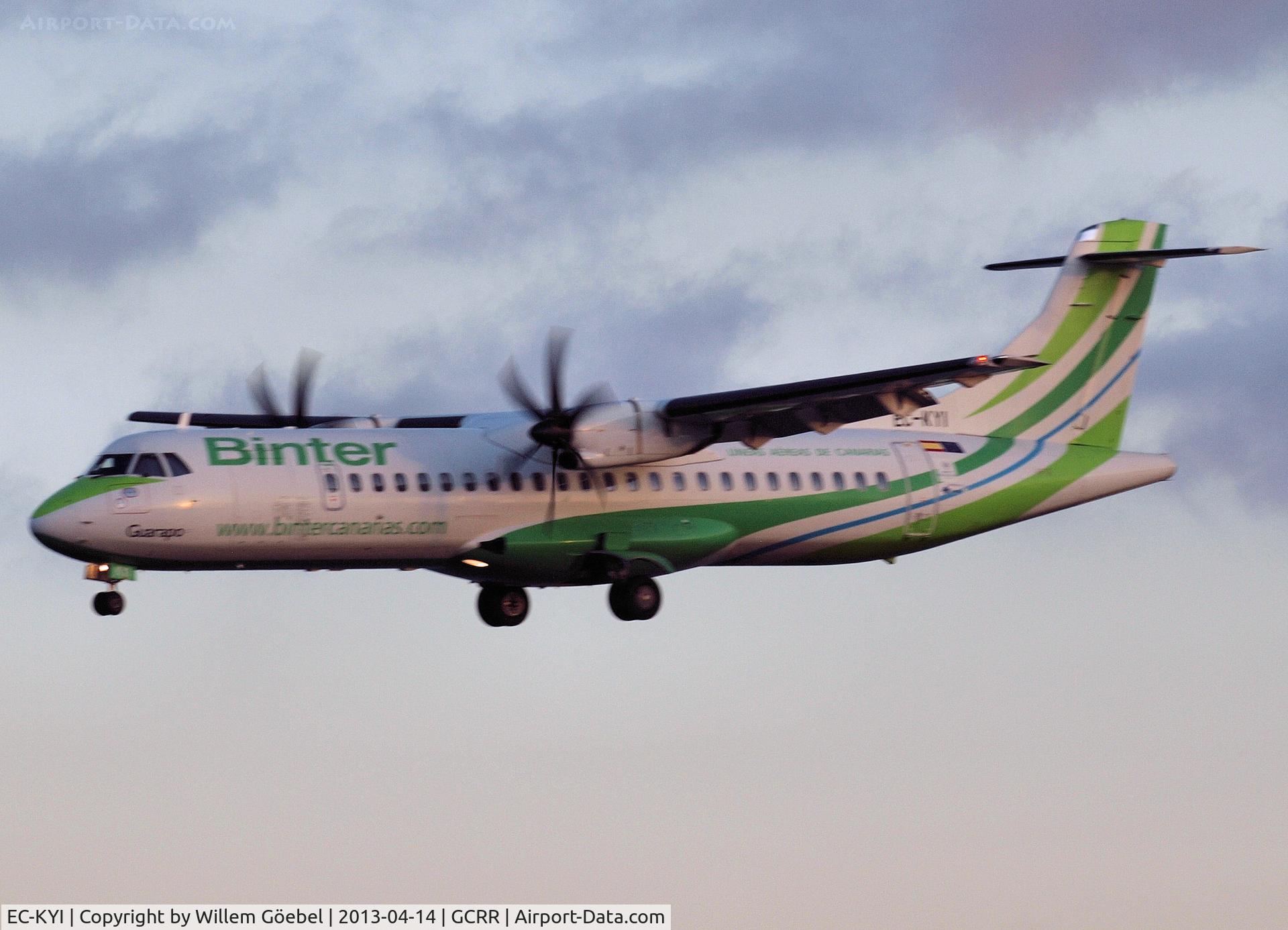 EC-KYI, 2009 ATR 72-212A C/N 850, Landing on Airport of Lanzarote