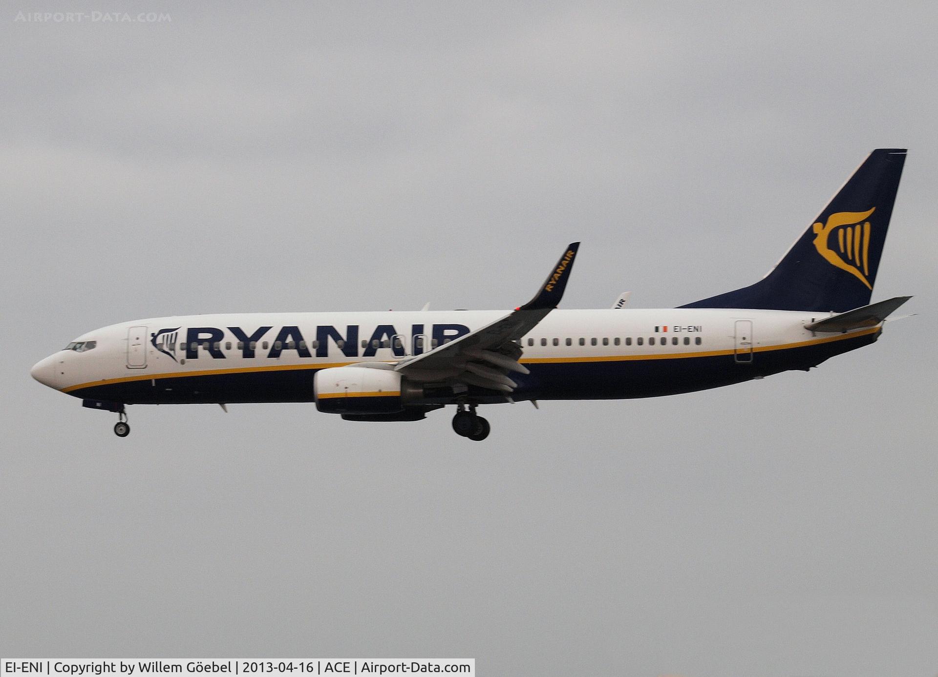 EI-ENI, 2010 Boeing 737-8AS C/N 40300, Landing on Airport of Lanzarote