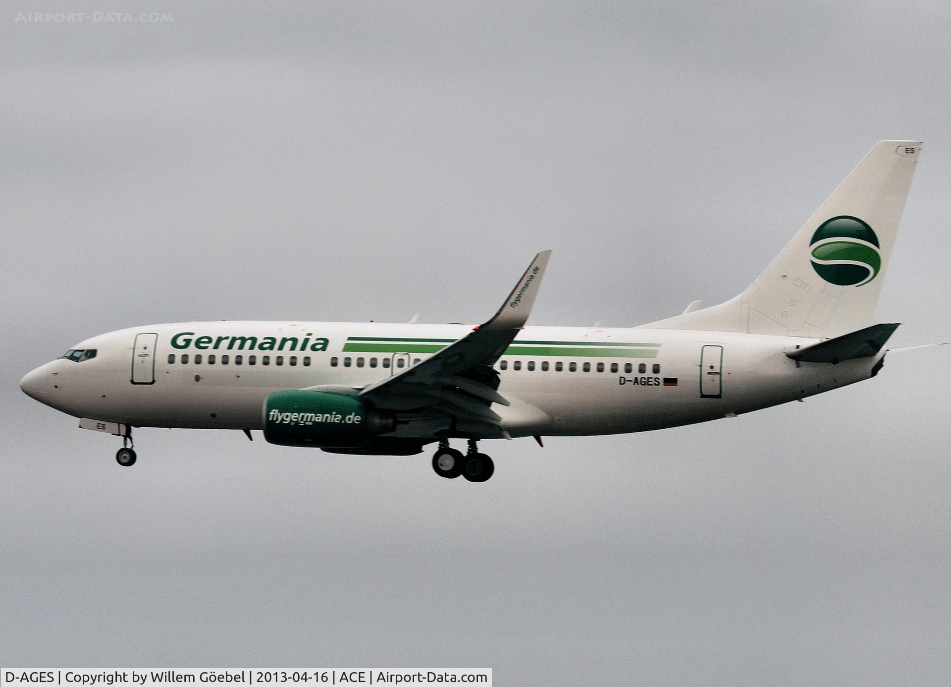 D-AGES, 1998 Boeing 737-75B C/N 28108, Landing on Airport of Lanzarote