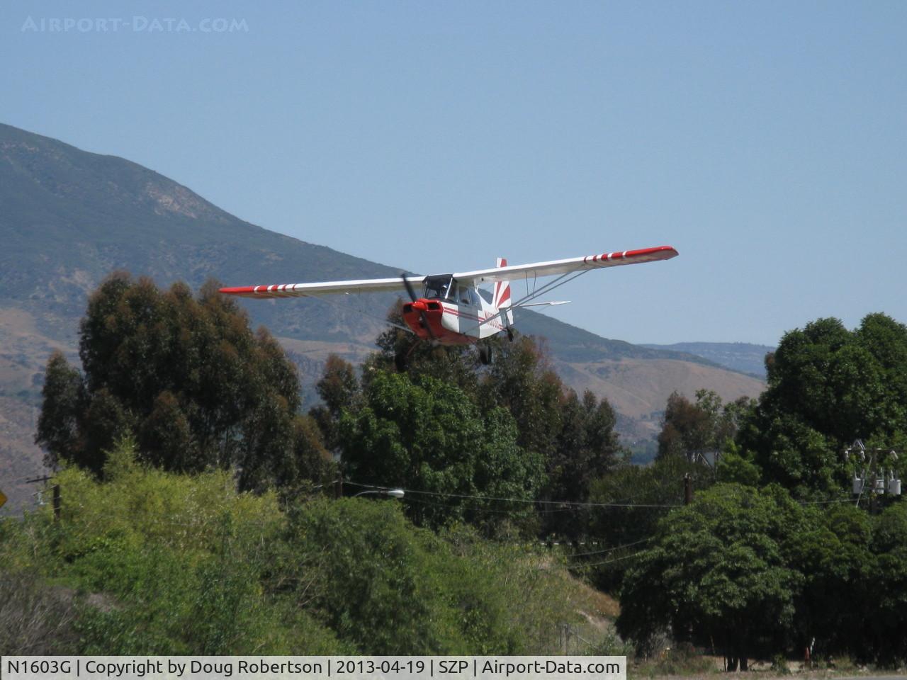 N1603G, 1968 Champion 7ECA Citabria C/N 609, 1968 Champion 7ECA CITABRIA, Lycoming O-235 115 Hp, on final Rwy 22