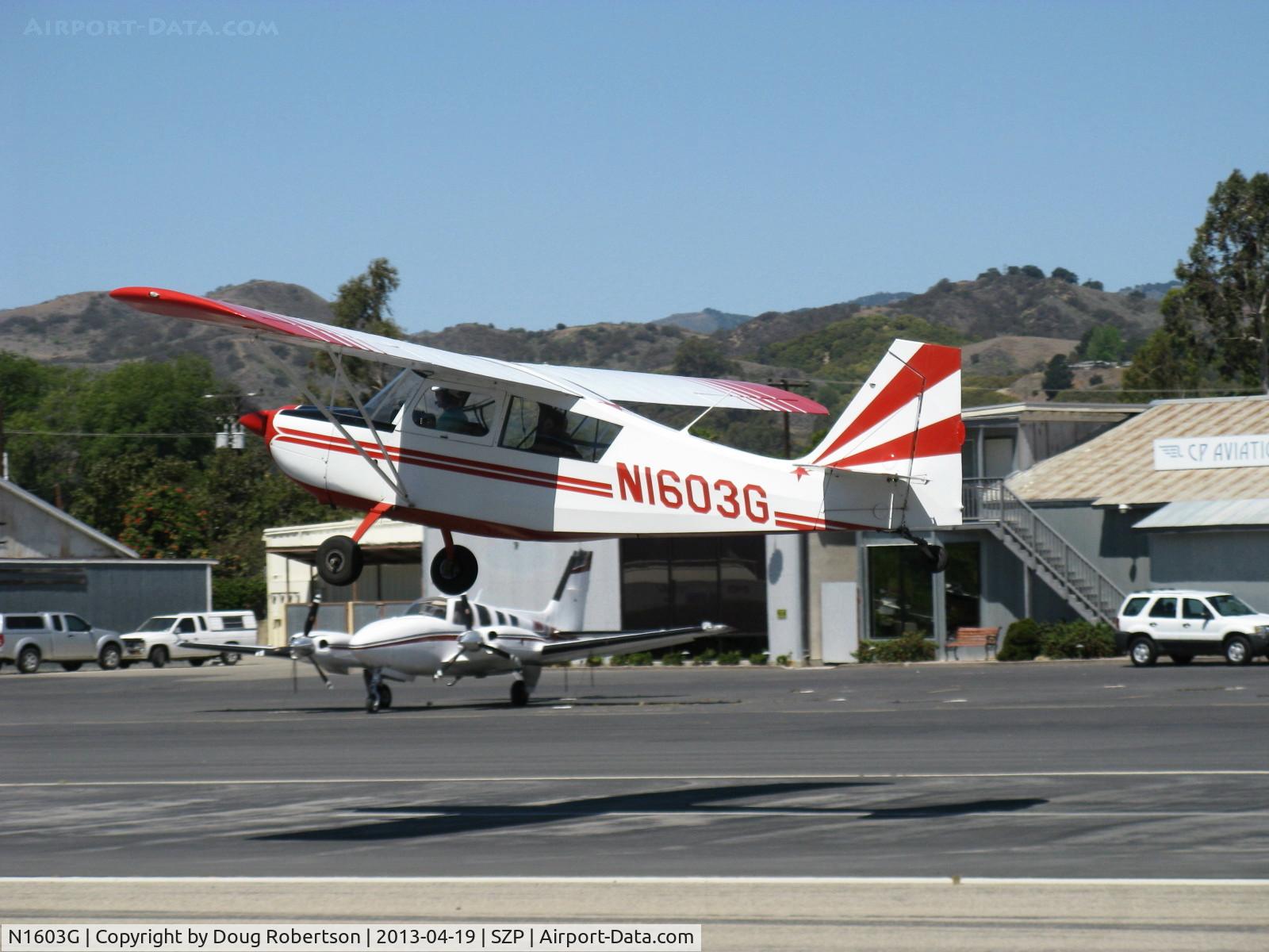 N1603G, 1968 Champion 7ECA Citabria C/N 609, 1968 Champion 7ECA CITABRIA, Lycoming O-235 115 Hp, takeoff climb Rwy 22