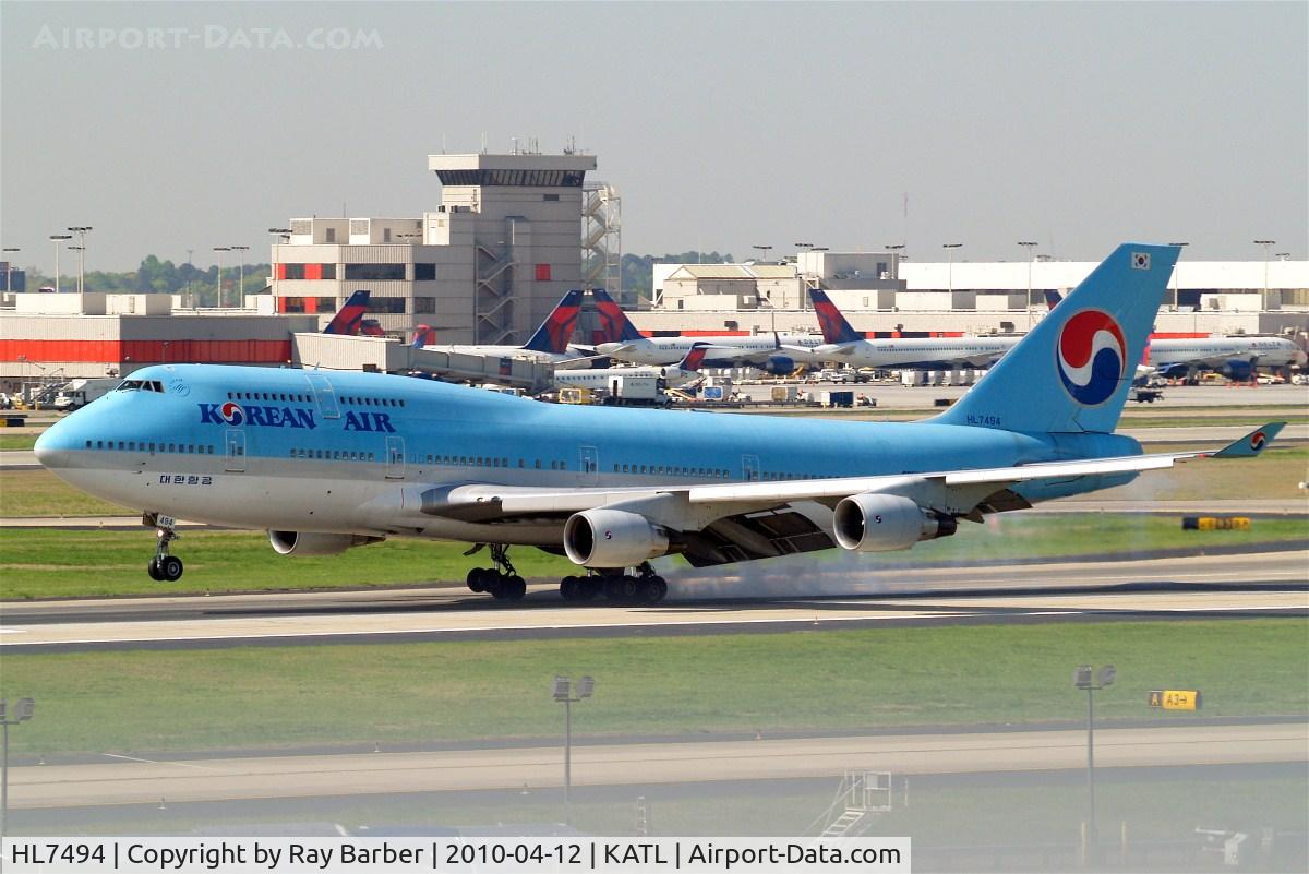 HL7494, Boeing 747-4B5 C/N 27662, HL7494   Boeing 747-4B5 [27662] (Korean Air) Atlanta~N 12/04/2010