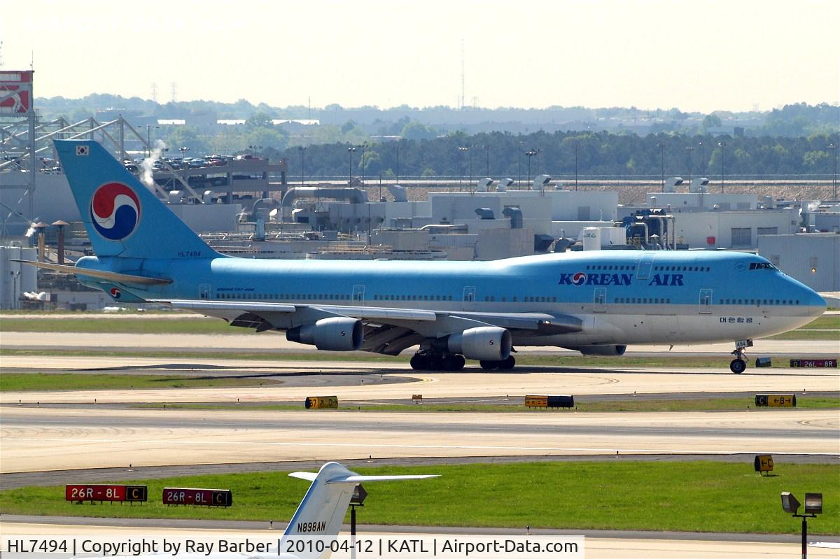 HL7494, Boeing 747-4B5 C/N 27662, HL7494   Boeing 747-4B5 [27662] (Korean Air) Atlanta~N 12/04/2010