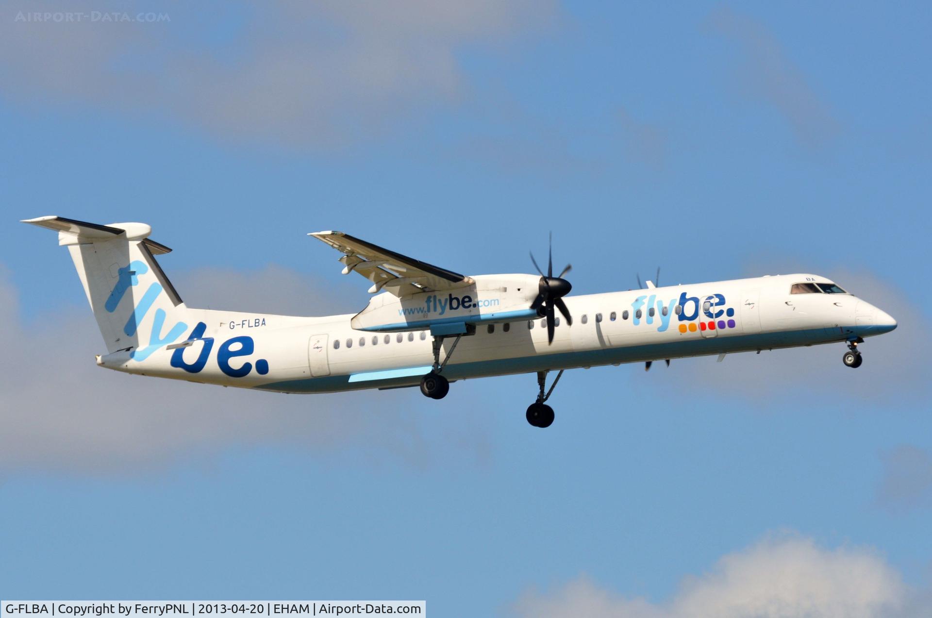 G-FLBA, 2009 De Havilland Canada DHC-8-402Q Dash 8 C/N 4253, Flybe Dash8 landing in AMS
