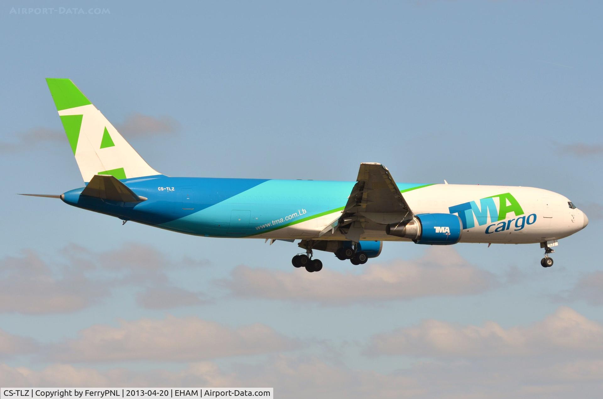 CS-TLZ, 1988 Boeing 767-375 C/N 24086, TMA B763 freighter landing in AMS