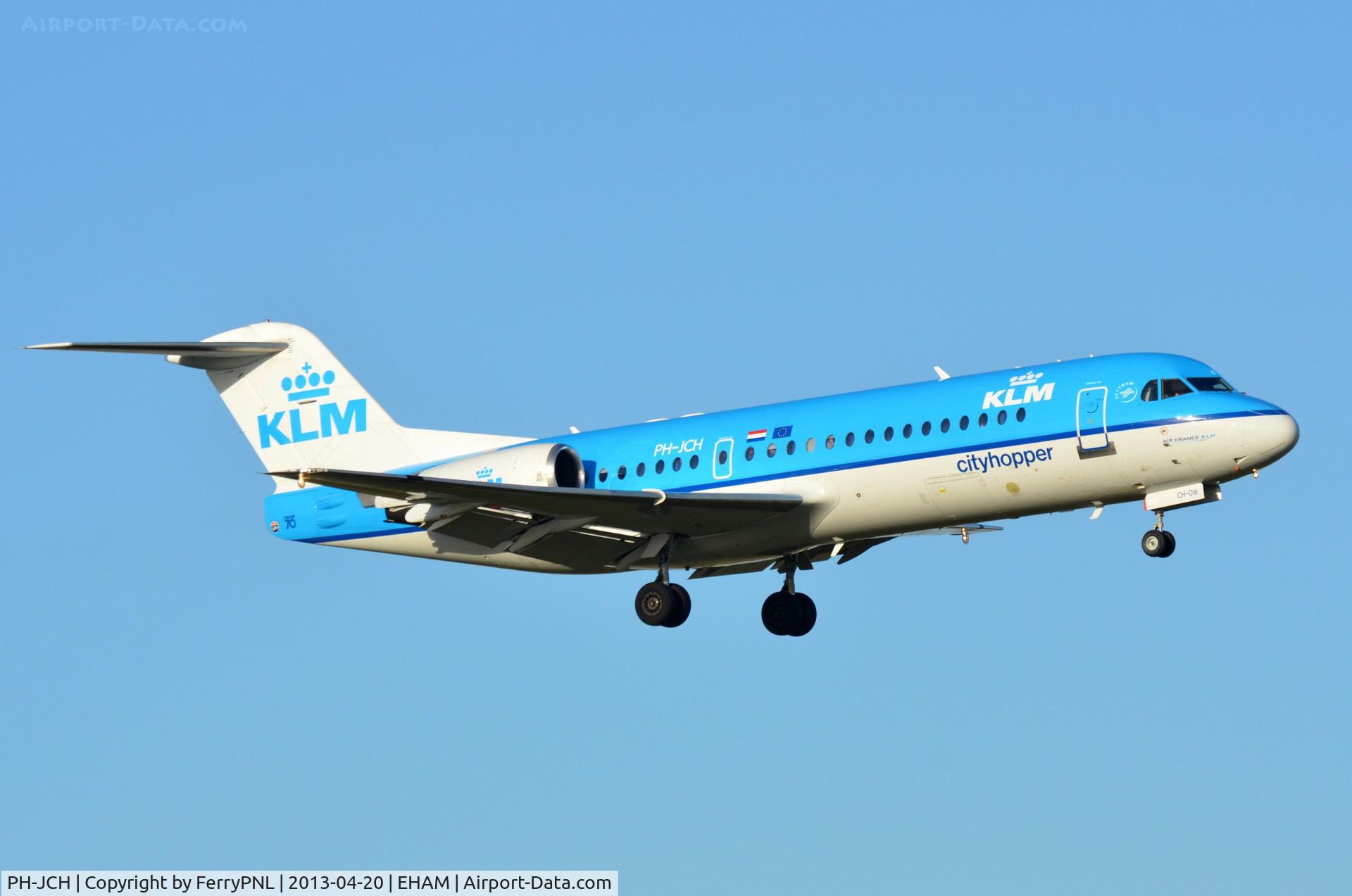 PH-JCH, 1994 Fokker 70 (F-28-0070) C/N 11528, KLM Cityhopper Fk70