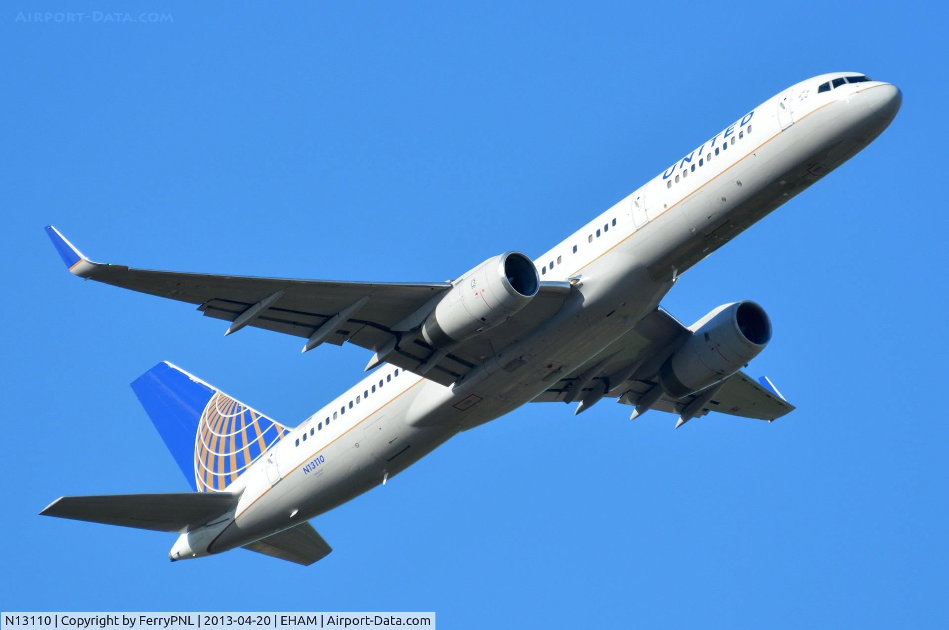 N13110, 1994 Boeing 757-224 C/N 27300, United B752 lifting off from AMS