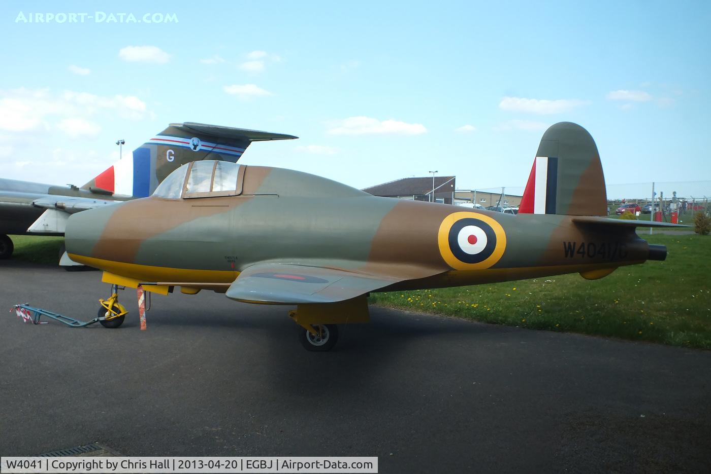 W4041, Gloster E28/39 (replica) C/N Not found W4041, Full size replica of the first prototype Gloster E.28/39  built by members of the Jet Age Museum. The original is exhibited at the Science Museum in Central London