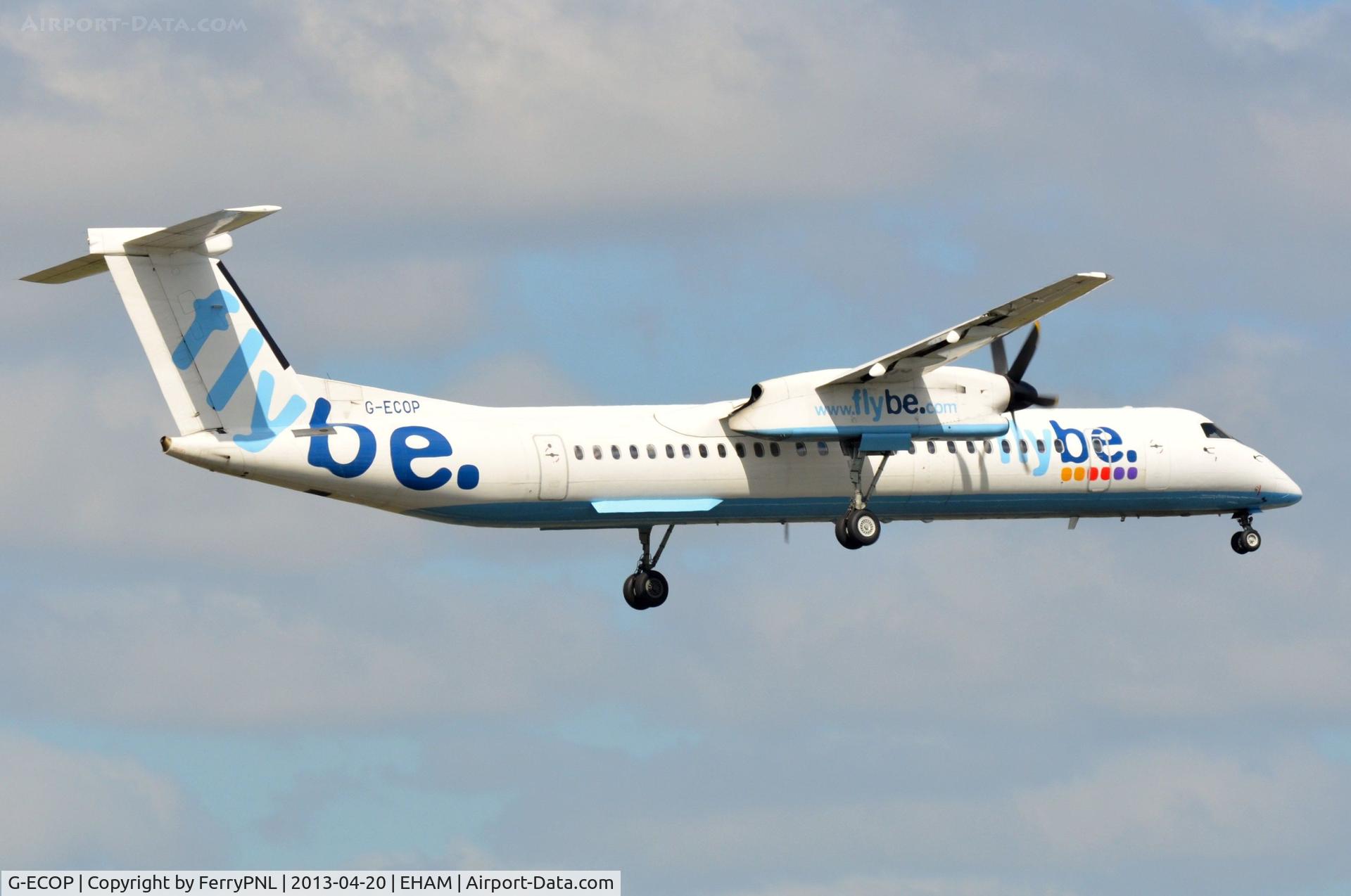 G-ECOP, 2009 De Havilland Canada DHC-8-402Q Dash 8 C/N 4242, Flybe DHC-8 landing in AMS