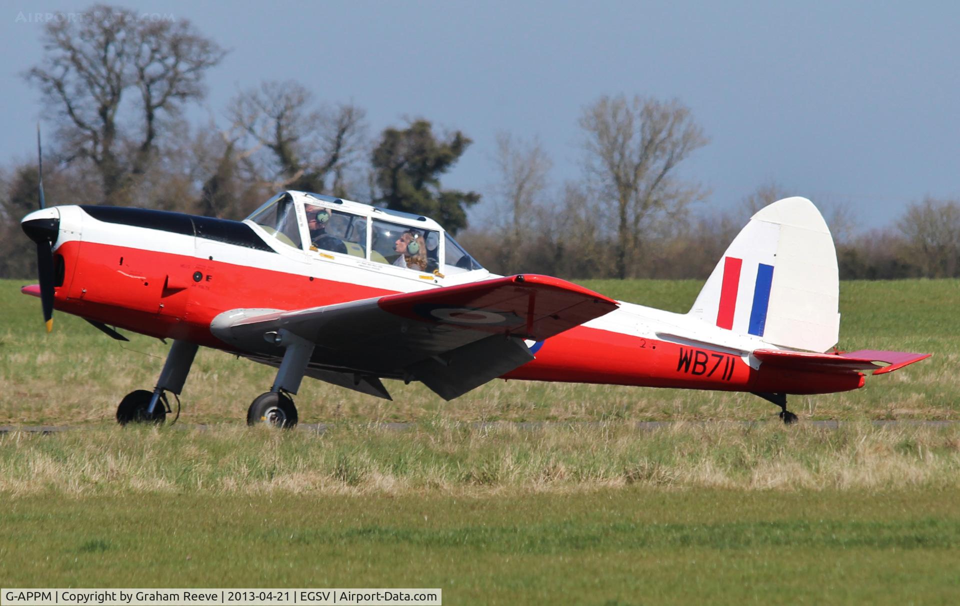 G-APPM, 1950 De Havilland DHC-1 Chipmunk 22 C/N C1/0159, Seen at Old Buckenham.