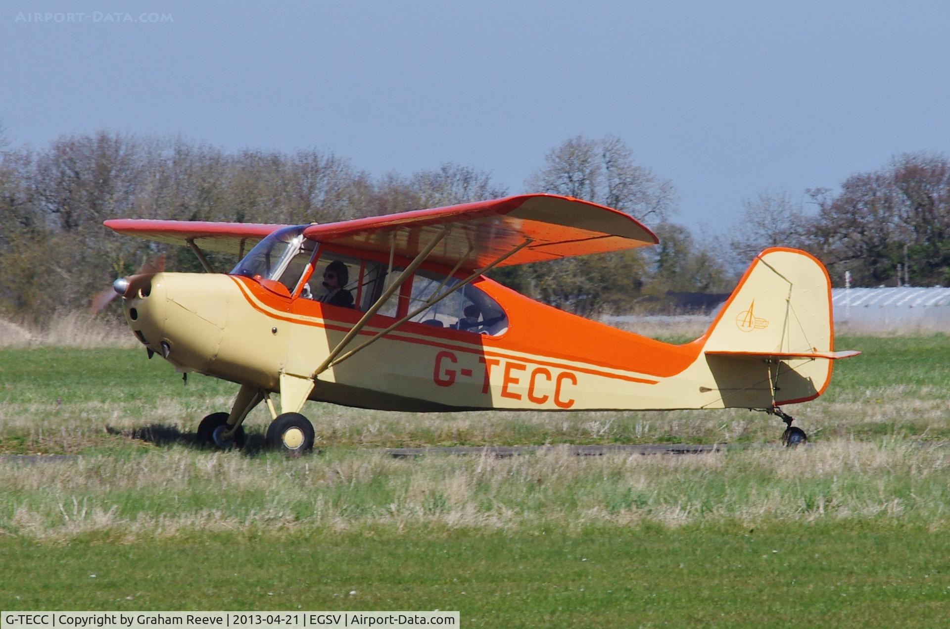 G-TECC, 1946 Aeronca 7AC Champion C/N 7AC-5269, Just landed.