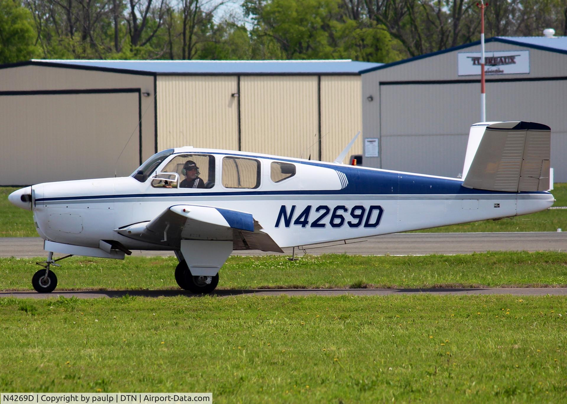 N4269D, 1956 Beech G35 Bonanza C/N D-4495, At Downtown Shreveport.