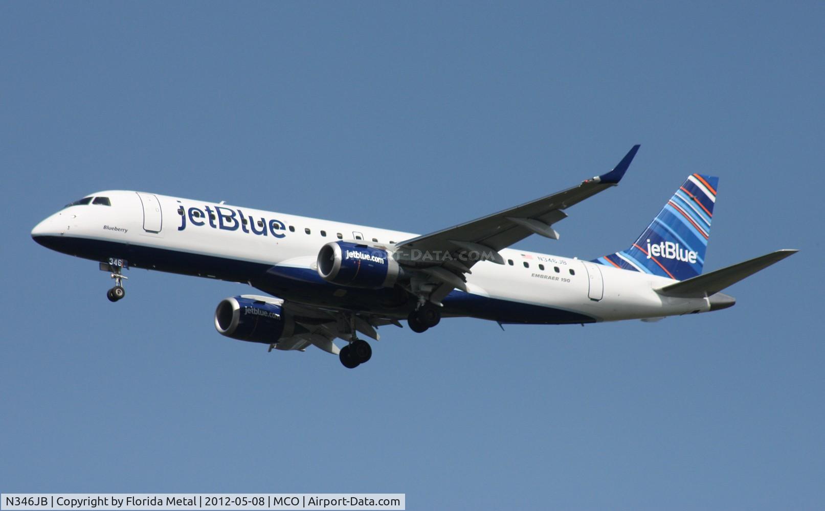 N346JB, 2012 Embraer ERJ-190-100 IGW 190AR C/N 19000504, Jet Blue E190