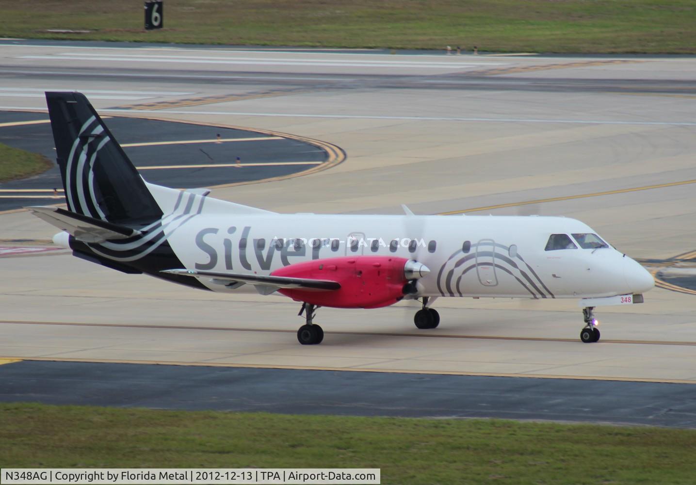 N348AG, 1998 Saab 340B C/N 340B-448, Silver Saab 340