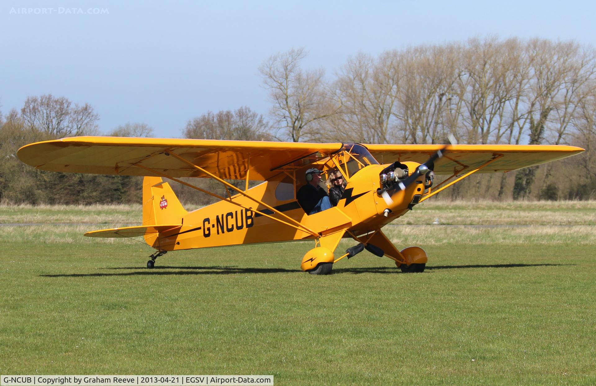 G-NCUB, 1944 Piper L-4H Grasshopper (J3C-65D) C/N 11599, Just landed.