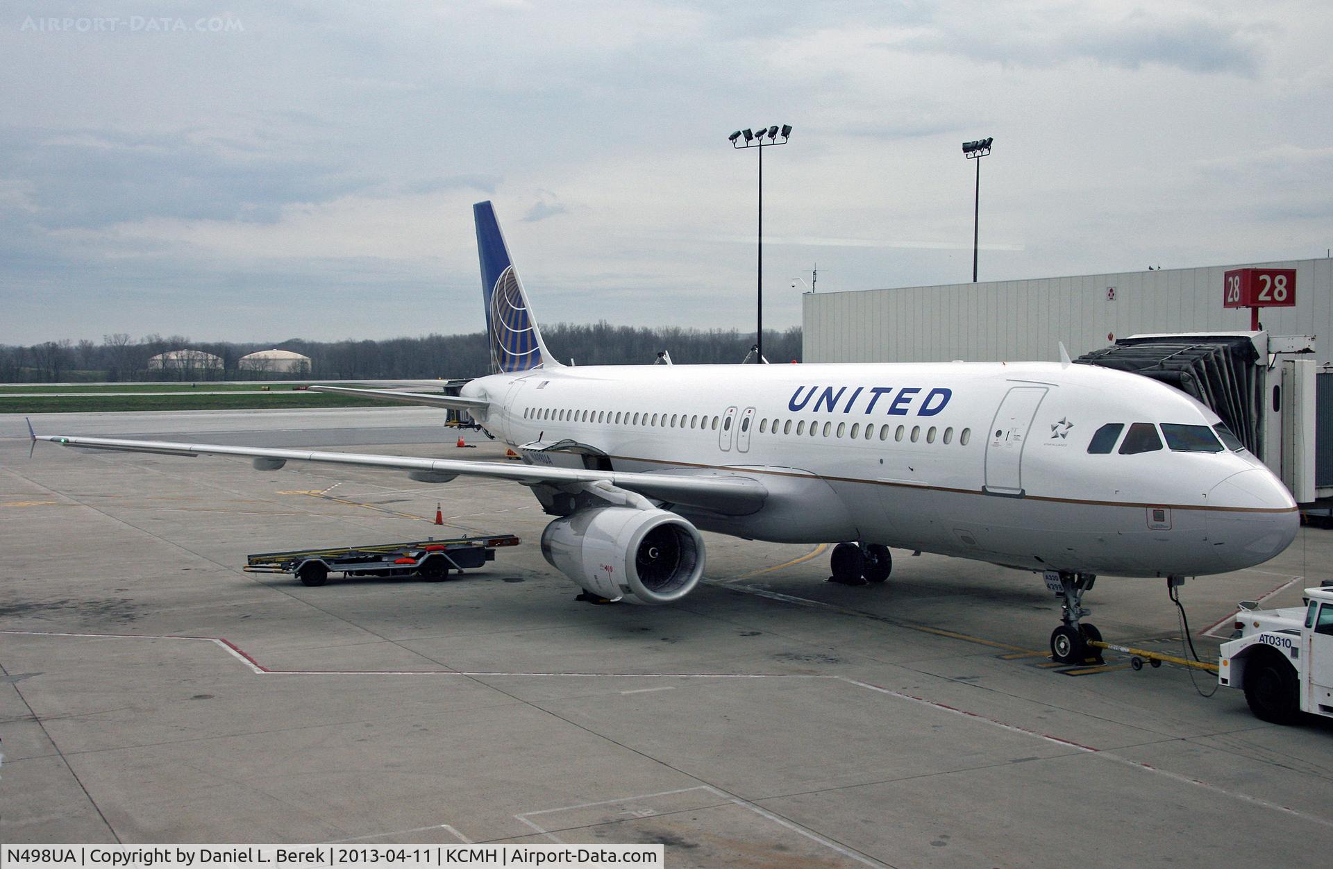 N498UA, 2002 Airbus A320-232 C/N 1865, A freshly repainted United Airbus awaits her next load of passengers at Port Columbus International.