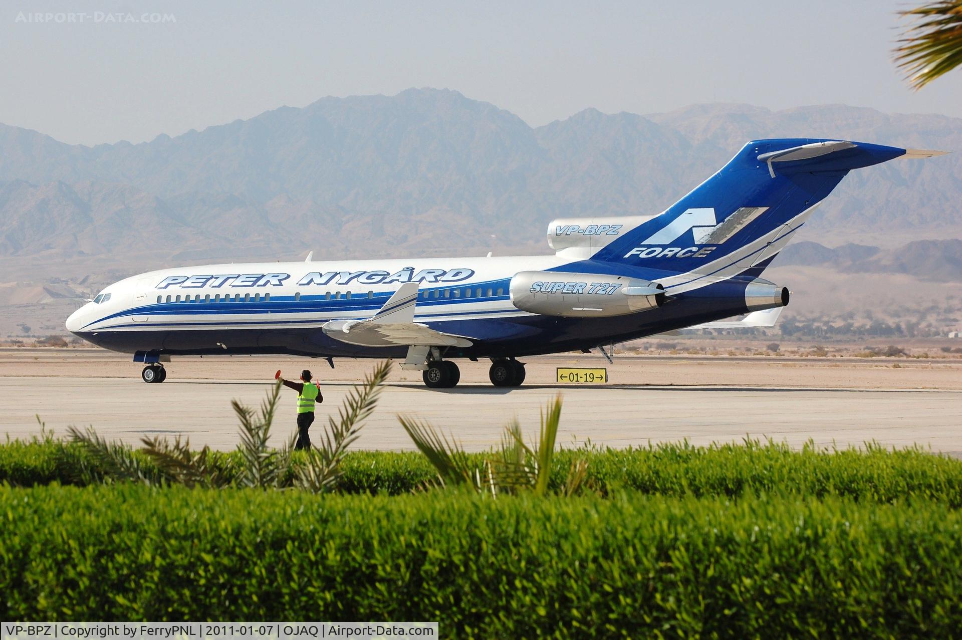 VP-BPZ, 1970 Boeing 727-17(RE) Super 27 C/N 20327, Peter Nygards B727 arrived in Aqaba.