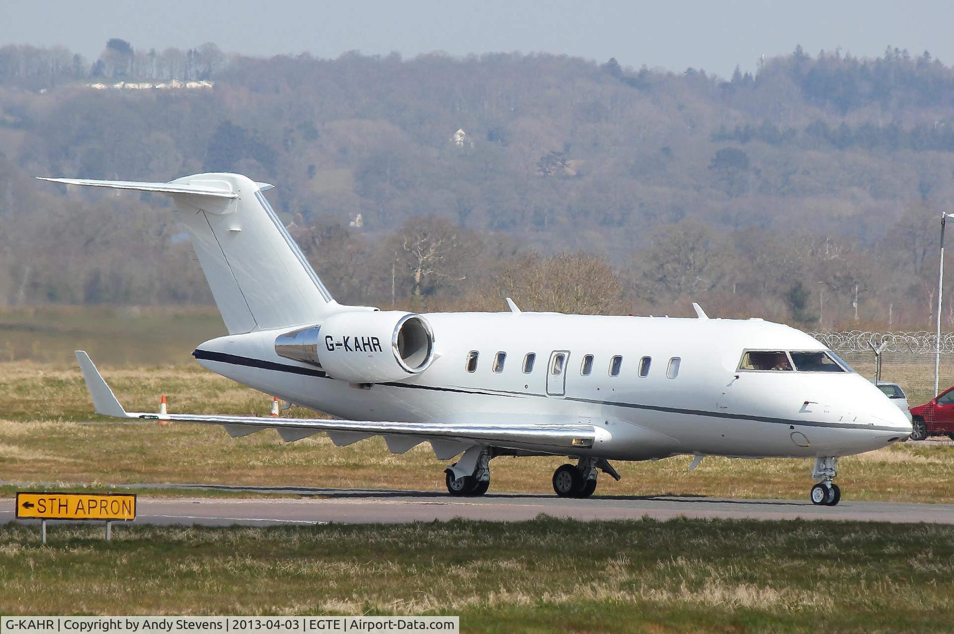 G-KAHR, 2008 Bombardier Challenger 605 (CL-600-2B16) C/N 5758, Taxing after training flight
