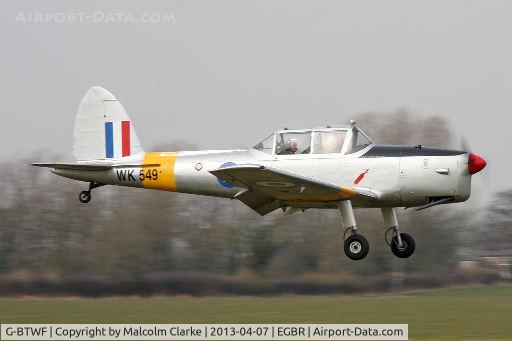 G-BTWF, 1951 De Havilland DHC-1 Chipmunk T.10 C/N C1/0564, De Havilland DHC-1 Chipmunk 22 at The Real Aeroplane Club's Spring Fly-In, Breighton Airfield, April 2013.